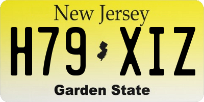 NJ license plate H79XIZ