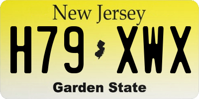 NJ license plate H79XWX