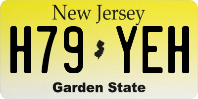 NJ license plate H79YEH