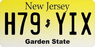 NJ license plate H79YIX