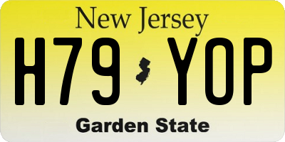NJ license plate H79YOP