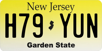 NJ license plate H79YUN