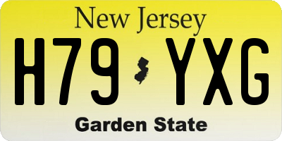 NJ license plate H79YXG