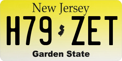 NJ license plate H79ZET