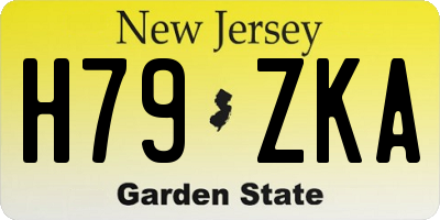 NJ license plate H79ZKA
