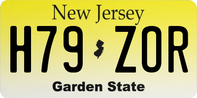 NJ license plate H79ZOR