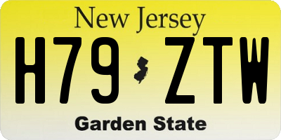NJ license plate H79ZTW