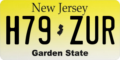 NJ license plate H79ZUR