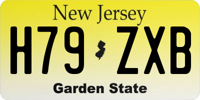 NJ license plate H79ZXB
