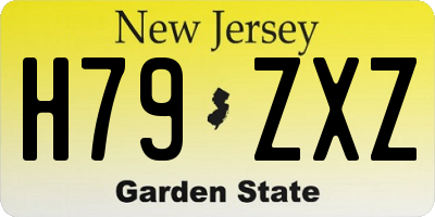 NJ license plate H79ZXZ