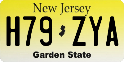 NJ license plate H79ZYA