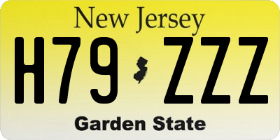 NJ license plate H79ZZZ