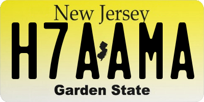 NJ license plate H7AAMA
