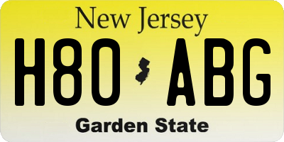 NJ license plate H80ABG