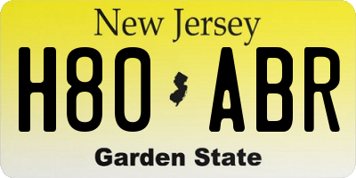 NJ license plate H80ABR