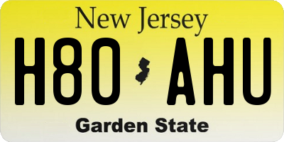 NJ license plate H80AHU