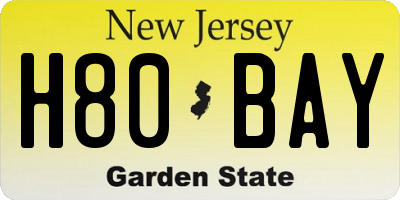 NJ license plate H80BAY