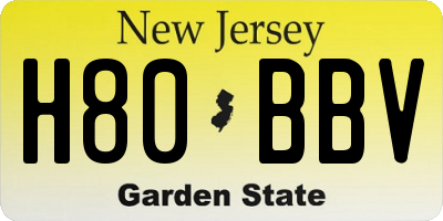 NJ license plate H80BBV