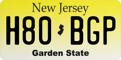 NJ license plate H80BGP