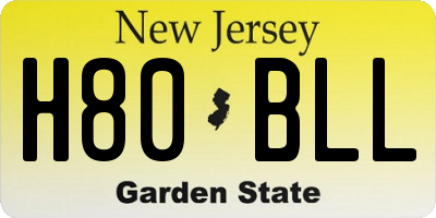 NJ license plate H80BLL