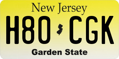 NJ license plate H80CGK