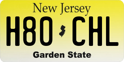 NJ license plate H80CHL