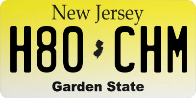 NJ license plate H80CHM