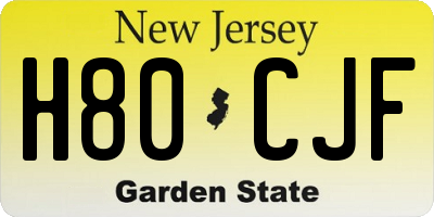 NJ license plate H80CJF