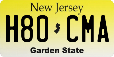 NJ license plate H80CMA
