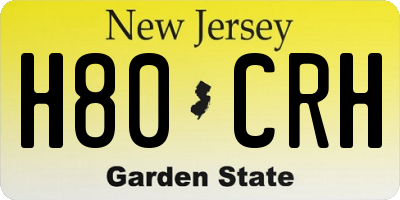 NJ license plate H80CRH