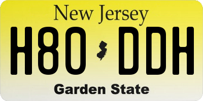 NJ license plate H80DDH