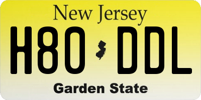 NJ license plate H80DDL