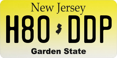 NJ license plate H80DDP