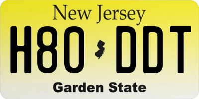 NJ license plate H80DDT
