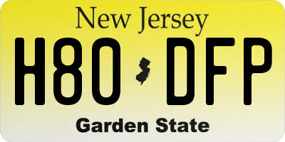 NJ license plate H80DFP