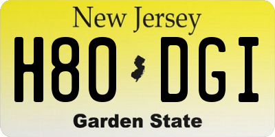 NJ license plate H80DGI