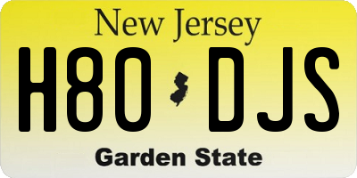 NJ license plate H80DJS