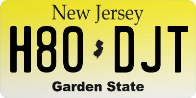 NJ license plate H80DJT