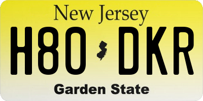 NJ license plate H80DKR