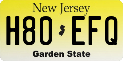NJ license plate H80EFQ