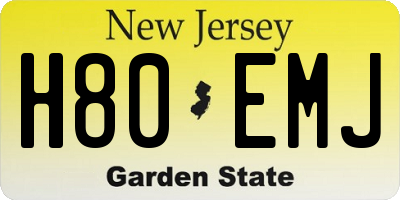 NJ license plate H80EMJ