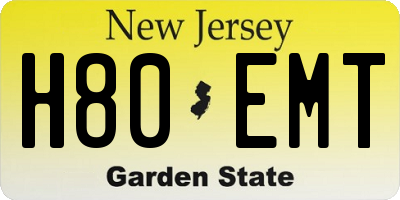 NJ license plate H80EMT