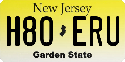 NJ license plate H80ERU