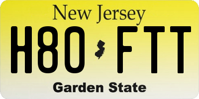 NJ license plate H80FTT