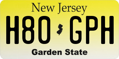 NJ license plate H80GPH