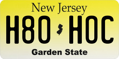 NJ license plate H80HOC
