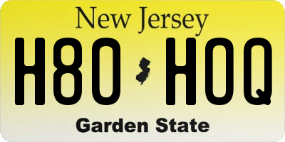 NJ license plate H80HOQ