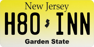 NJ license plate H80INN