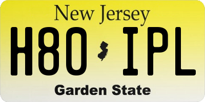 NJ license plate H80IPL