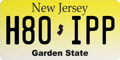 NJ license plate H80IPP